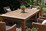 Teak Sitzgruppe Garten Garnitur Tisch (200x100) und 6 Sessel / Stühle Rattan und recyceltes Teak Java 6