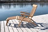 Teakholz Deck Chair mit Armlehne, 60x93x150cm, 75% maschinengefertigt, 25% Handarbeit, ofengetrocknet, aus nachhaltig bewirtschafteten Plantagenbau