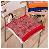 Tefamore Sitz Kissen Komfort grobes Tuch aus Baumwolle Streifen schicken Pads Zimmer weichen Stuhl Büro (Rot)