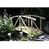 Teichbrücke gebogen aus Holz mit Geländer von Gartenpirat®