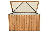 Tepro Metall-Gerätebox Kissen-Box Garten-Schrank 770 Liter Gartentruhe in Eichen-Holz Optik