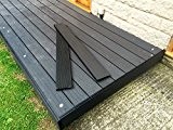 Terrassendiele 1 Quadratmeter, Kunststoff Terrassendielen Wood Plastic Composite Garten Deck Boards @ 3 M Lang x 15 cm breit x 2,5 cm dick dunkelgrau ...