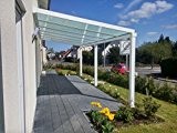Terrasseüberdachung / Terrassendach Classico S aus Aluminium mit VSG Glas klar 10.2 Bemaßung 4000 x 2000mm in DB703 Eisenglimmer