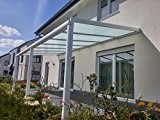 Terrasseüberdachung / Terrassendach Classico S aus Aluminium mit VSG Glas klar 10.2 RAL 9016 Verkehrsweiß
