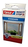 tesa Fliegengitter für Fenster, Standard Qualität (1,30m x 1,50m / 4er Spar-Pack, anthrazit)