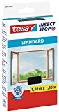tesa Fliegengitter für Fenster, Standard Qualität, anthrazit, durchsichtig (1, 1.10 m x 1.30 m)