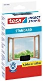 tesa Fliegengitter für Fenster, Standard Qualität, anthrazit, durchsichtig, 1m x 1m