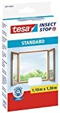 tesa Fliegengitter für Fenster, Standard Qualität, weiß, leichter Sichtschutz, 1,1m x 1,3m