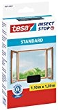 tesa® Insect Stop Fliegengitter STANDARD für Fenster, nahezu durchsichtig (1,10 m x 1,30 m / 5er Spar-Pack, anthrazit)