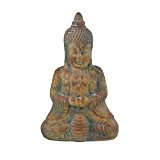 Thai Buddha 42x26x14cm sitzend Keramik Feng Shui Buddhafigur Garten Deko Budda