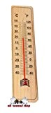 Thermometer Holz Nostalgie Stil für Inen und außen Temperaturmessgerät Grad und Fahrenheit