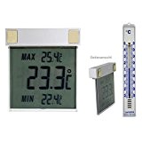 Thermometerset Digital Fensterthermometer und Analog Kunststoff Innen / Zimmer / Außen Thermometer Set