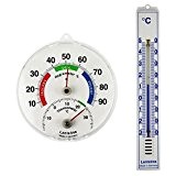Thermometerset mit Kombi Thermohygrometer und Analoges Thermometer für Innen oder Außen . Thermometer / Hygrometer