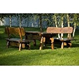 Timberline Sitzgruppe Rustikal XL 200 cm Outdoor Gartenmöbel, Farbe:Teak;Material:Eiche