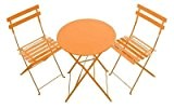 Tisch + 2 Stühle - Orange - aus Metall - METAL Bistro ' - faltbar