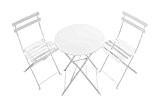 Tisch + 2 Stühle - Weiß - Aus Metall - METAL Bistro ' - faltbar