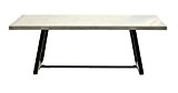 Tisch aus Leichtbeton und Metall recht-eckig 220x100x76 cm | Concrete | Grauer Esszimmer-Tisch Gestell aus Metall und Leichtbeton auf Holz ...