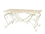 Tisch Gartentisch 160x80cm Eisen antik Stil Garten creme weiß garden table iron