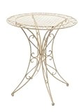 Tisch Gartentisch Bistrotisch 79cm Eisen Garten Antik-Stil creme weiß