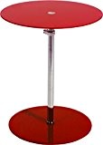 Tisch höhenverstellbar obere Platte 5mm 35cm DM Platte Chromfuß rot