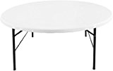 Tisch Multitisch Partytisch Klapptisch 74 cm Höhe und 120 cm Ø KLAPPBAR Kunststoff / Stahlrohr Weiß NEUHEIT