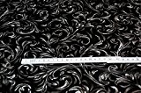 TISCHDECKE abwaschbar RUND 120 cm schwarz Wachstuch GARTENtischdecke KÜCHE Esszimmer Tischtuch Made in Germany (Schwarz)