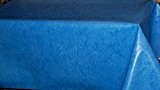 TISCHDECKE abwaschbar RUND 120 cm Wachstuch Blau GARTENtischdecke KÜCHE Esszimmer Tischtuch Made in Germany (Blau)