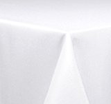 Tischdecke Leinen Optik Bügelfrei, Eckig Oval Rund Größe und Farbe wählbar, Oval 160x220 cm Weiss, Beautex