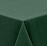 Tischdecke Leinen Optik Bügelfrei, Eckig Oval Rund Größe und Farbe wählbar, Oval 135x180 cm Dunkelgrün, Beautex