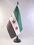 TISCHFLAGGE FREIE SYRISCHE ARMEE 21x14cm - SYRIEN TISCHFAHNE 14 x 21 cm - flaggen AZ FLAG