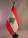 TISCHFLAGGE LIBANON 21x14cm - LIBANESISCHE TISCHFAHNE 14 x 21 cm - flaggen AZ FLAG