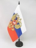 TISCHFLAGGE RUSSLAND MIT ADLER 21x14cm - RUSSISCHE TISCHFAHNE 14 x 21 cm - flaggen AZ FLAG