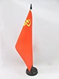 TISCHFLAGGE SOWJETUNION UDSSR MIT HAND 21x14cm - KOMMUNISMUS TISCHFAHNE 14 x 21 cm - flaggen AZ FLAG