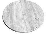 Tischplatte Werzalit, Dekor Ponderosa Weiß 60 cm rund wetterfest Ersatztischplatte Bistrotisch Stehtisch Tisch Gastronomie