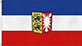 TOP QUALITÄT !! Fahne Flagge, Grösse: ca. 90x150 cm, Ordentliche Stoffqualität - Stoffgewicht ca. 110 gr/m2 Farbe Schleswig Holstein