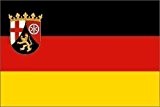 Top Qualität - Flagge RHEINLAND-PFALZ MIT WAPPEN Fahne, 90 x 150 cm, EXTREM REIßFEST, Keine BILLIG-CHINAWARE, Stoffgewicht ca. 100 g/m², ...