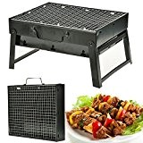 Tragbarer Grill Portable BBQ Grill Holzkohlegrill Tisch Top Kohle Collapsibl BBQ Grill Set für Camping Outdoor Garten, Charcoal Barbecue
