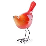 "Tropisches Paradies" Vogel Orange-Rote Garten Deko Figur aus Keramik
