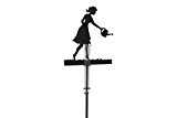 TS Regenmesser, Gardendeco Mädchen Iron, dekorativ und pulverbeschichtet, schwarz, 18 x 4 x 88 cm, 134125