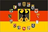 U24 Fahne Flagge Deutschland Adler mit 16 Bundesländer Wappen 150 x 250 cm
