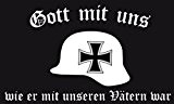 U24 Fahne Flagge Gott mit uns Stahlhelm Deutschland Deutsches Reich 90 x 150 cm