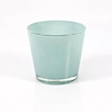 Übertopf / Runde Glas Vase ALENA, mint, 15 cm, Ø 16,5 cm - Kerzenglas / Zylinder Vase - INNA Glas