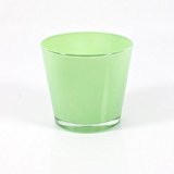 Übertopf / Runde Glas Vase ALENA, minze, 15 cm, Ø 16,5 cm - Blumentopf / Dekovase - INNA Glas
