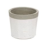 Übertopf weiß / graue Keramik