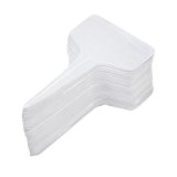 UEETEK 100 Pcs 10 * 6 cm T Shape Plastic Plant Labels Signs (White)