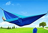 Ultraleichte Camping Hängematte Portable Travel Camping Hammock, Lightweight Garden Hammock with Loops and Tree Straps Included (Sky Blue/Sapphire Blue)