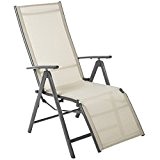 Ultranatura Aluminium Relax-Sessel mit Armlehne, Korfu-Serie, grau/beige, 73 x 60 x 112 cm