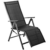 Ultranatura Aluminium Relax-Sessel mit Armlehne, Korfu-Serie, grau/schwarz, 73 x 60 x 112 cm