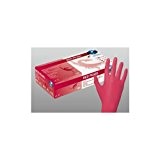 Unigloves Nitril-Handschuhe rot puderfrei - RED PEARL - 100 Stck. (Größe: 6-7 / S)