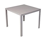 Vanage Alu Gartentisch Helsinki - Polywood Esstisch mit Aluminiumgestell - Tisch als Balkontisch und Terrassentisch nutzbar - Tischplatte mit Holzoptik, ...